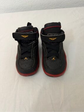 Jordan Kids Black and Red High-Top Sneakers